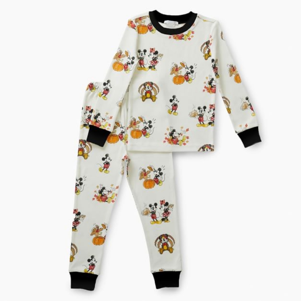 BNWT Pottery Barn Kids Mickey Mouse Thanksgiving organic pajama set size 10